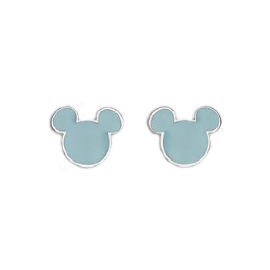 Orecchini lobo donna bambina Disney Preziosi acciaio Topolino azzurro E600201NUL-TP-1