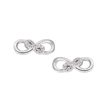 Orecchini lobo donna Amen Amore in argento doppio infinito con zirconi bianchi EININBBZ-1