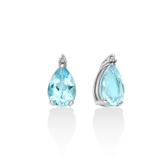 Orecchini donna Miluna Gemma del Cielo oro bianco diamanti 0,014 ct e topazi 3,06 ct ERD1971-1
