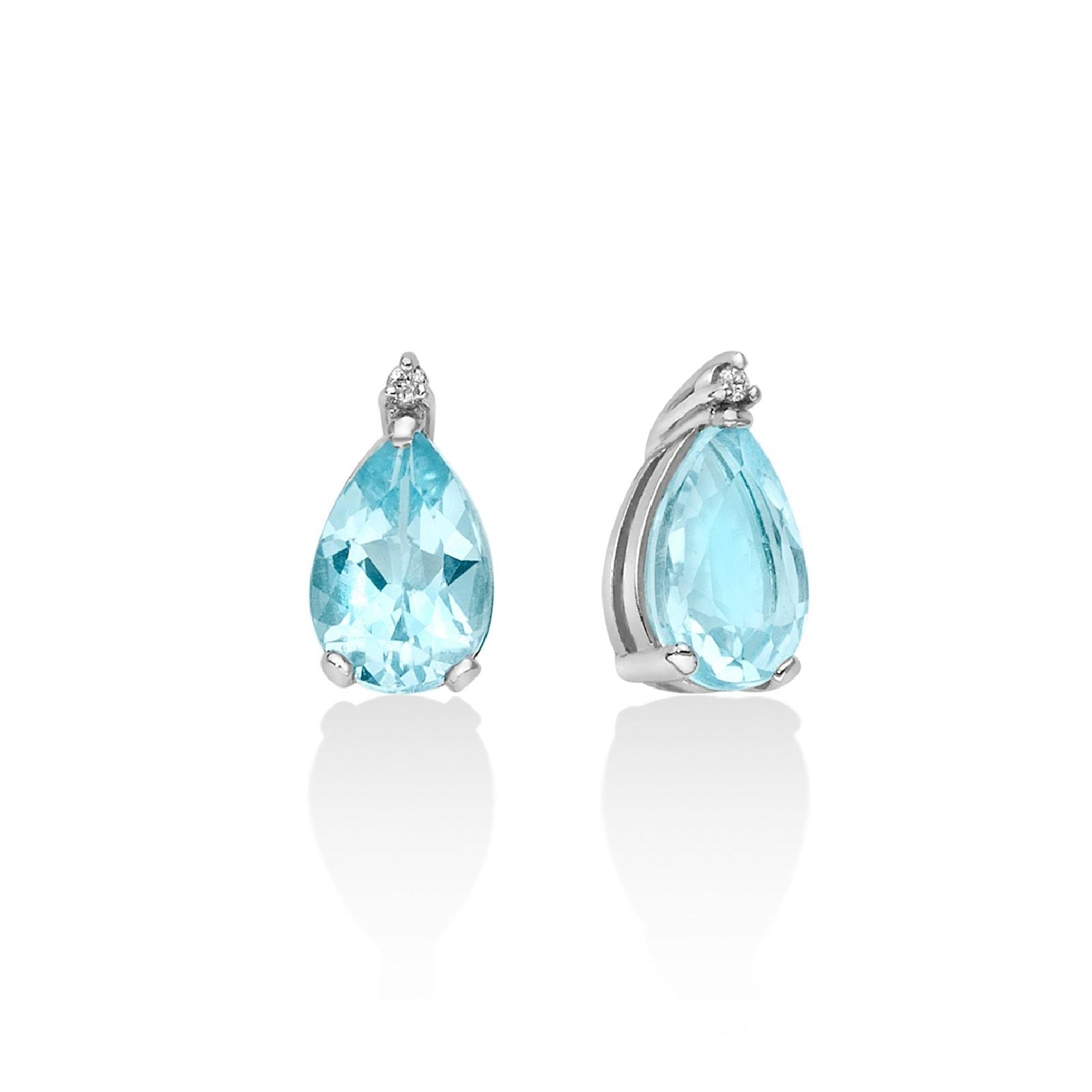 Orecchini donna Miluna Gemma del Cielo oro bianco diamanti 0,014 ct e topazi 3,06 ct ERD1971-1