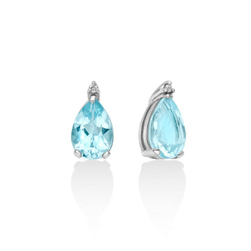 Orecchini donna Miluna Gemma del Cielo oro bianco diamanti 0,014 ct e topazi 3,06 ct ERD1971-1