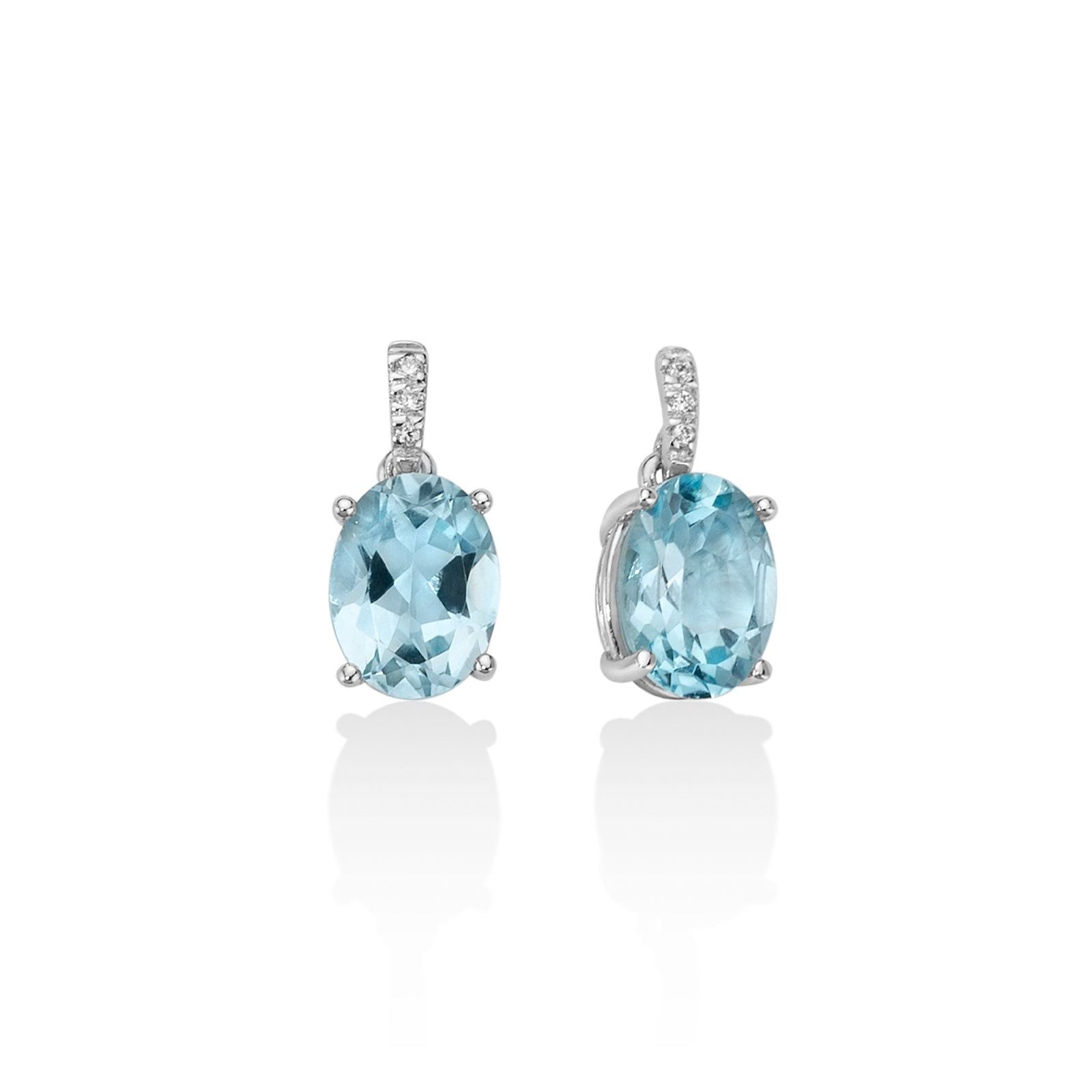 Orecchini donna Miluna Gemma del Cielo oro bianco diamanti 0,026ct e topazi 2,98 ct ERD2371-1
