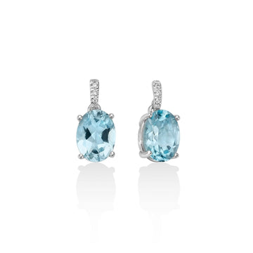 Orecchini donna Miluna Gemma del Cielo oro bianco diamanti 0,026ct e topazi 2,98 ct ERD2371-1