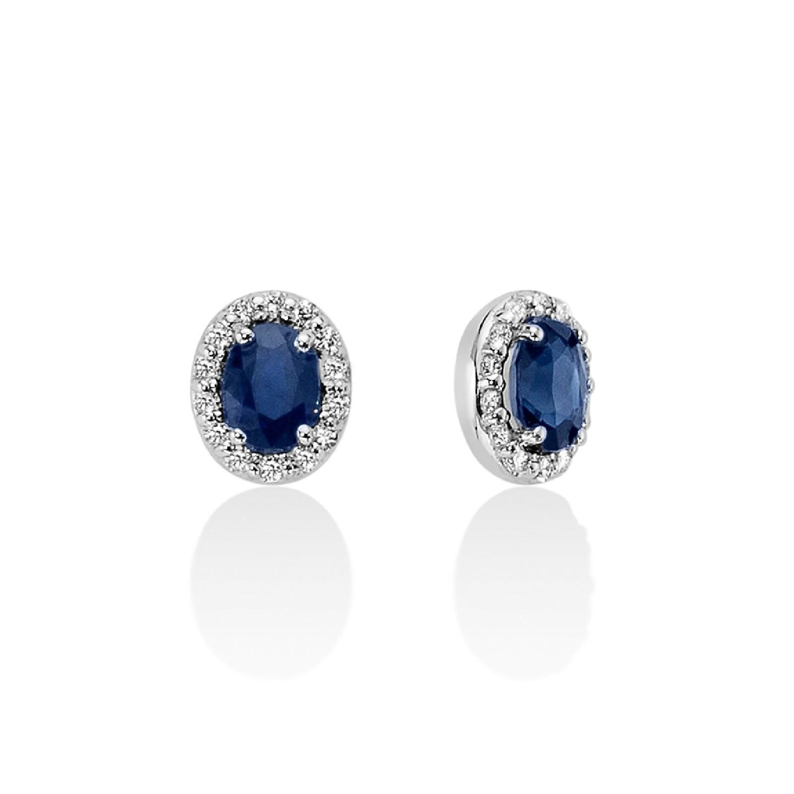 Orecchini donna Miluna Gemme Preziose in oro bianco diamanti 0,084ct zaffiri 0,46ct ERD2387-1