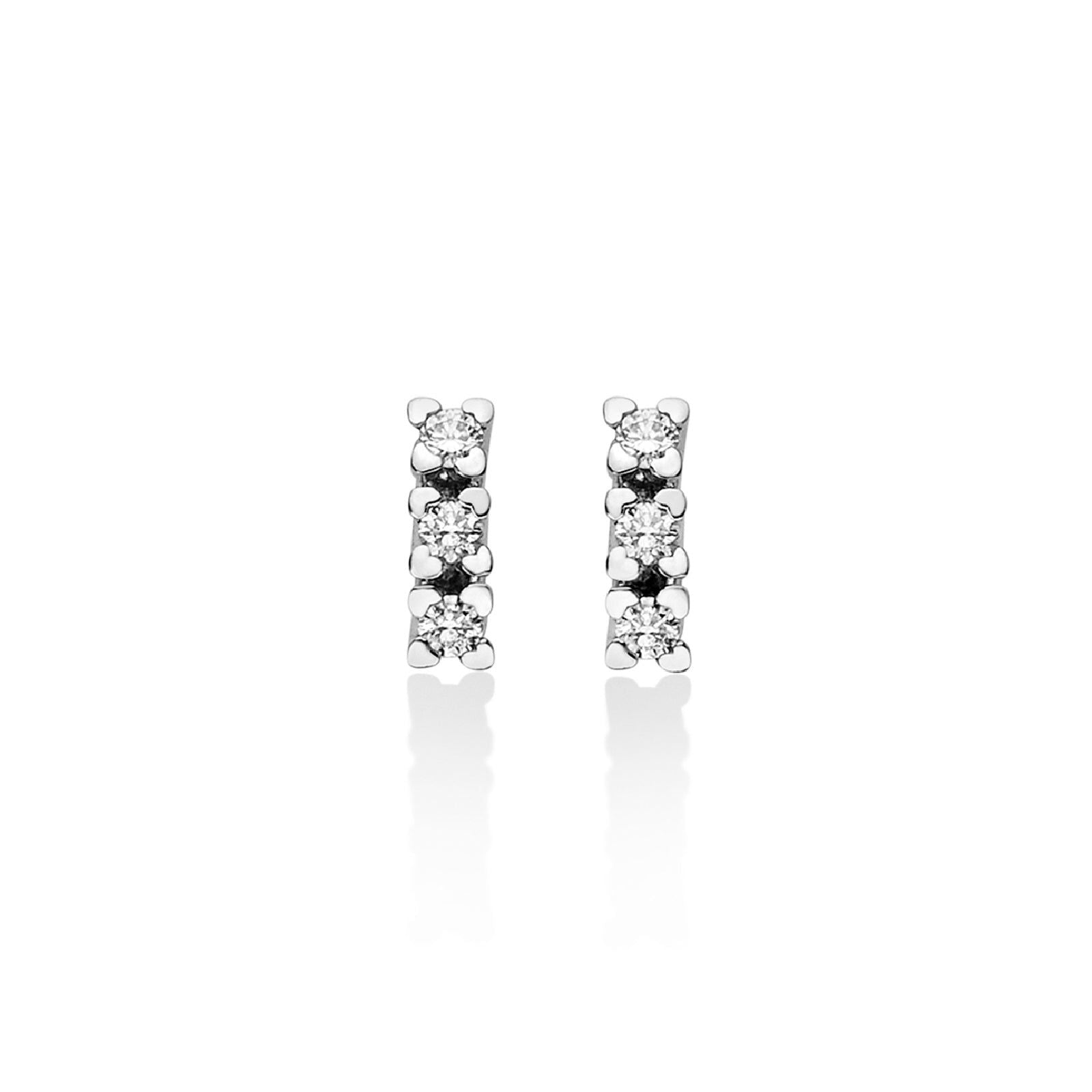 Orecchini trilogy donna Miluna Cuore in oro bianco sei diamanti di 0,24ct ERD2430-024G7-1