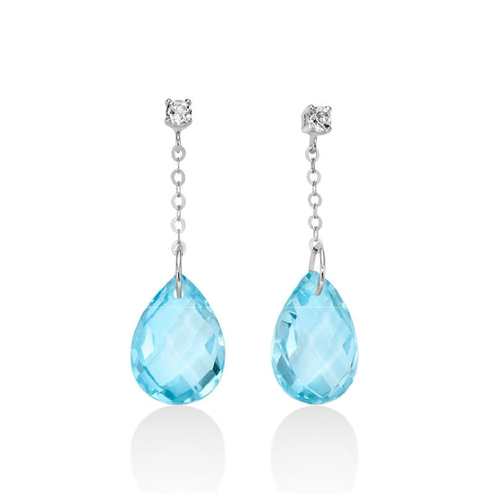 Orecchini donna Miluna Gemma del Cielo oro bianco topazi bianchi 0,08 ct azzurri di 4,2 ct ERD2487-1