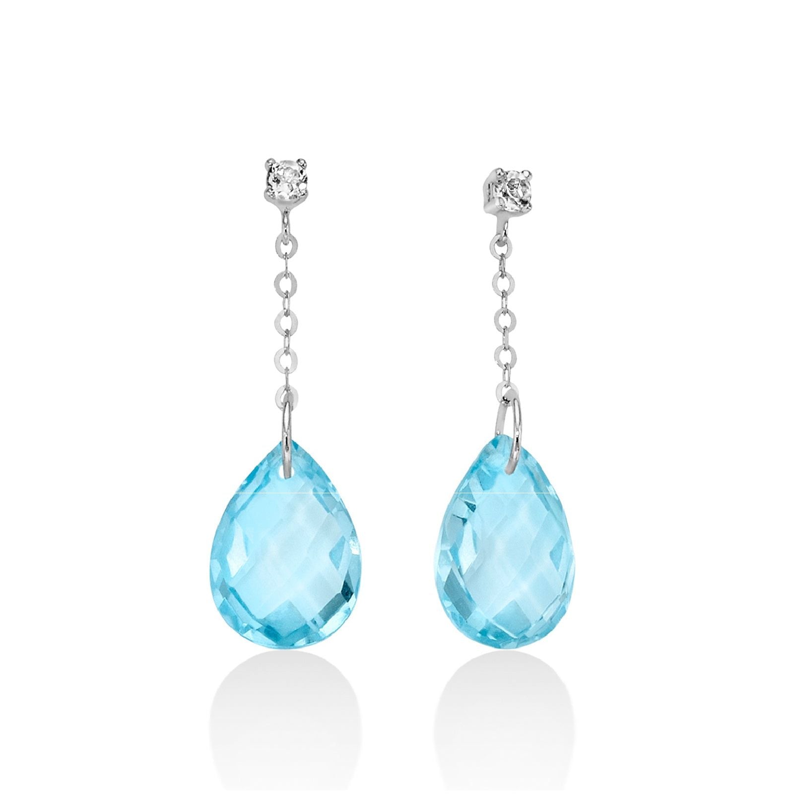 Orecchini donna Miluna Gemma del Cielo oro bianco topazi bianchi 0,08 ct azzurri di 4,2 ct ERD2487-1