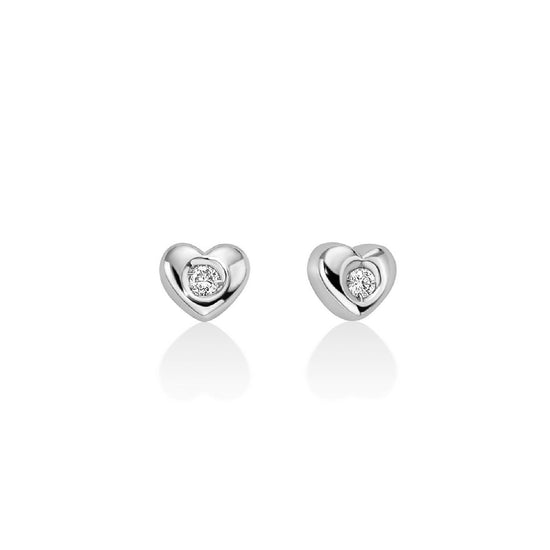 Orecchini donna Miluna Diamanti 375 oro bianco cuore e diamanti 0,04ct ERD2724-004G7X-1