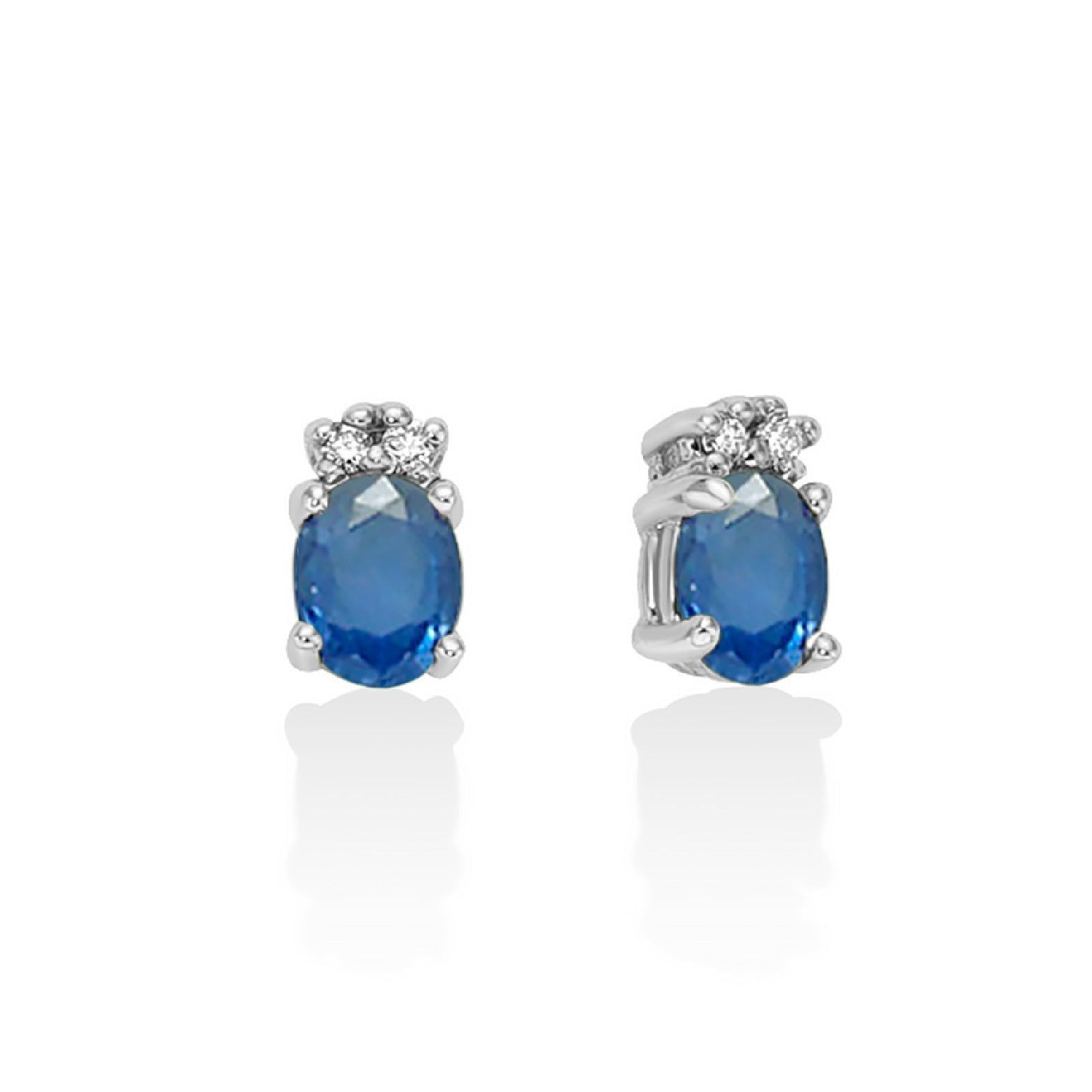 Orecchini donna Miluna Gemme 375 in oro bianco 4 diamanti 0,0192ct zaffiri 0,46ct ERD2797X-1