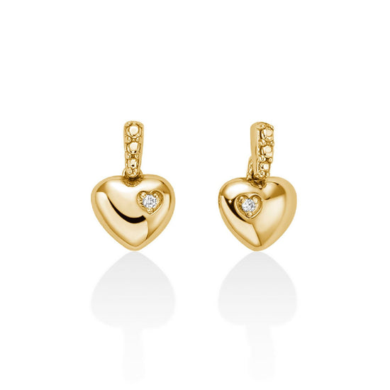 Orecchini donna Miluna Diamanti 375 oro giallo a cuore con diamanti 0,0066ct ERD2804X-1