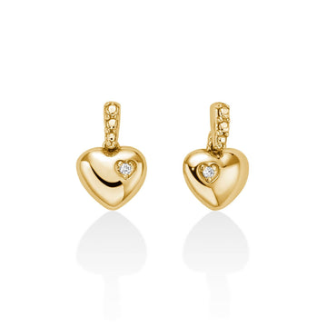 Orecchini donna Miluna Diamanti 375 oro giallo a cuore con diamanti 0,0066ct ERD2804X-1