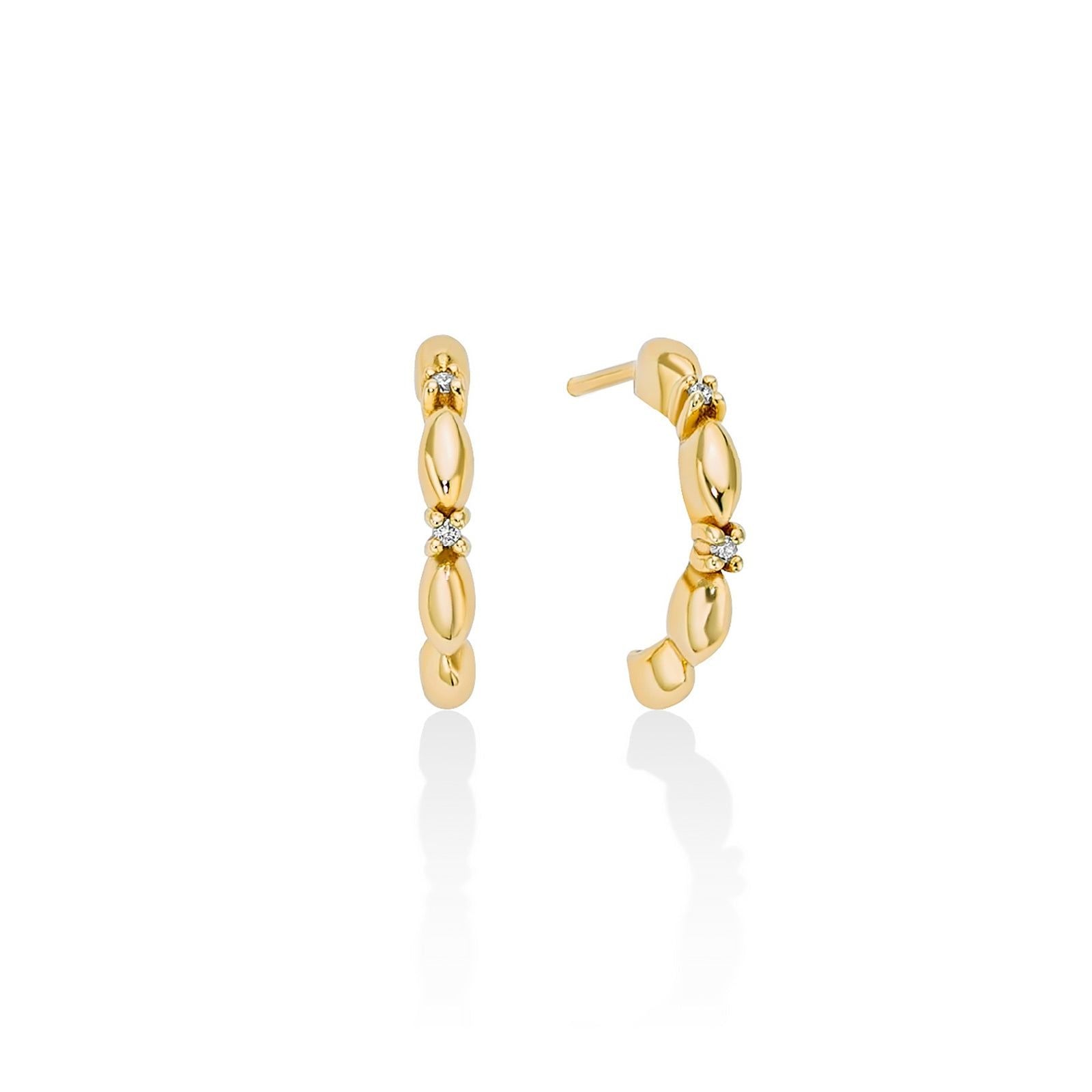 Orecchini donna Miluna Diamanti 375 oro giallo con 4 diamanti 0,0132ct ERD2809X-1