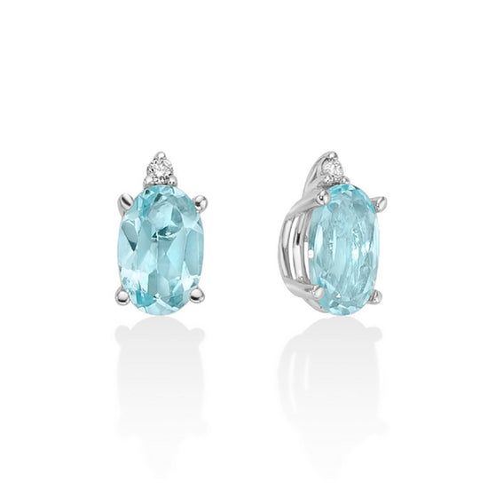 Orecchini donna Miluna Gemma Del Cielo 375 oro bianco diamanti 0,0112ct topazi 1,08ct ERD2818X-1