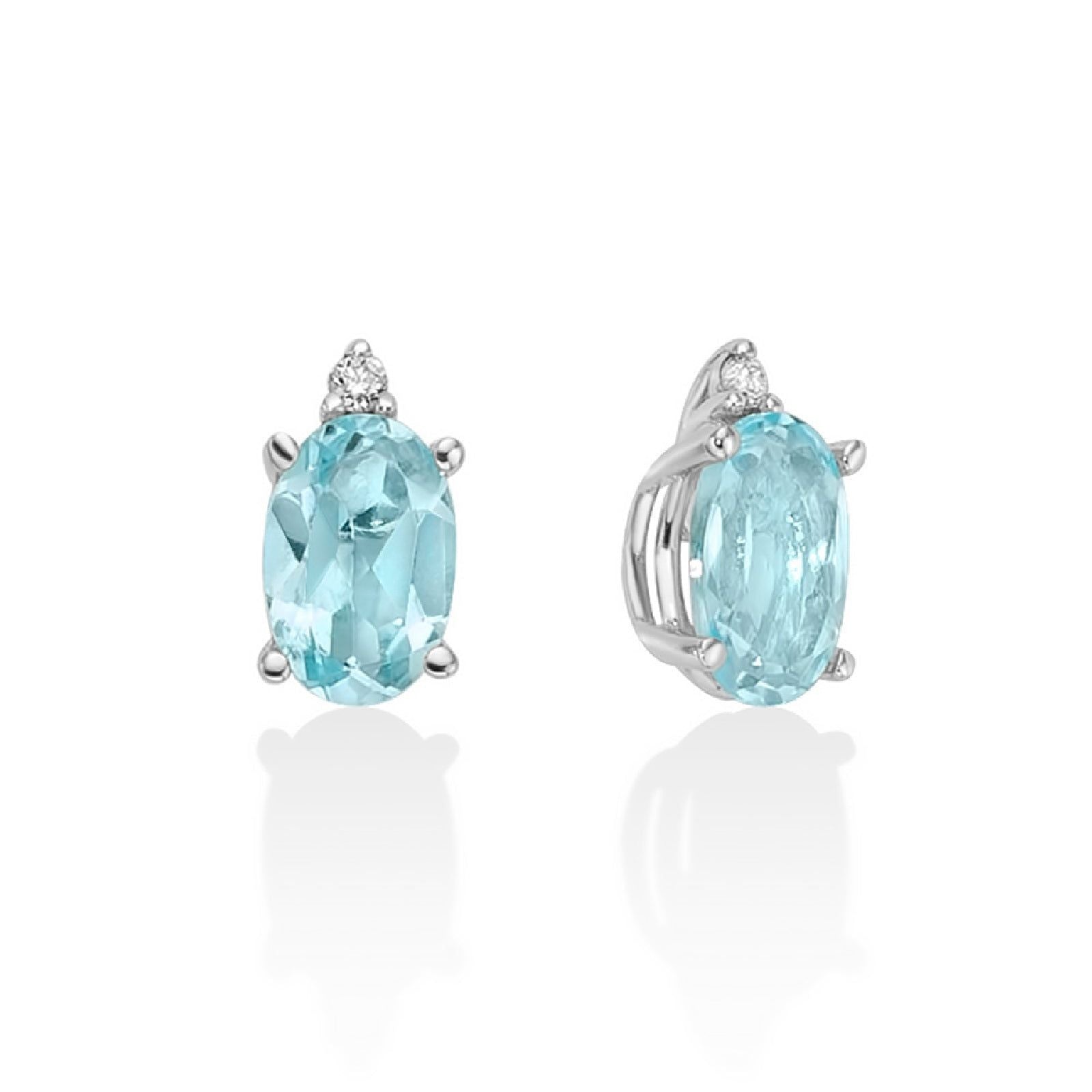 Orecchini donna Miluna Gemma Del Cielo 375 oro bianco diamanti 0,0112ct topazi 1,08ct ERD2818X-1