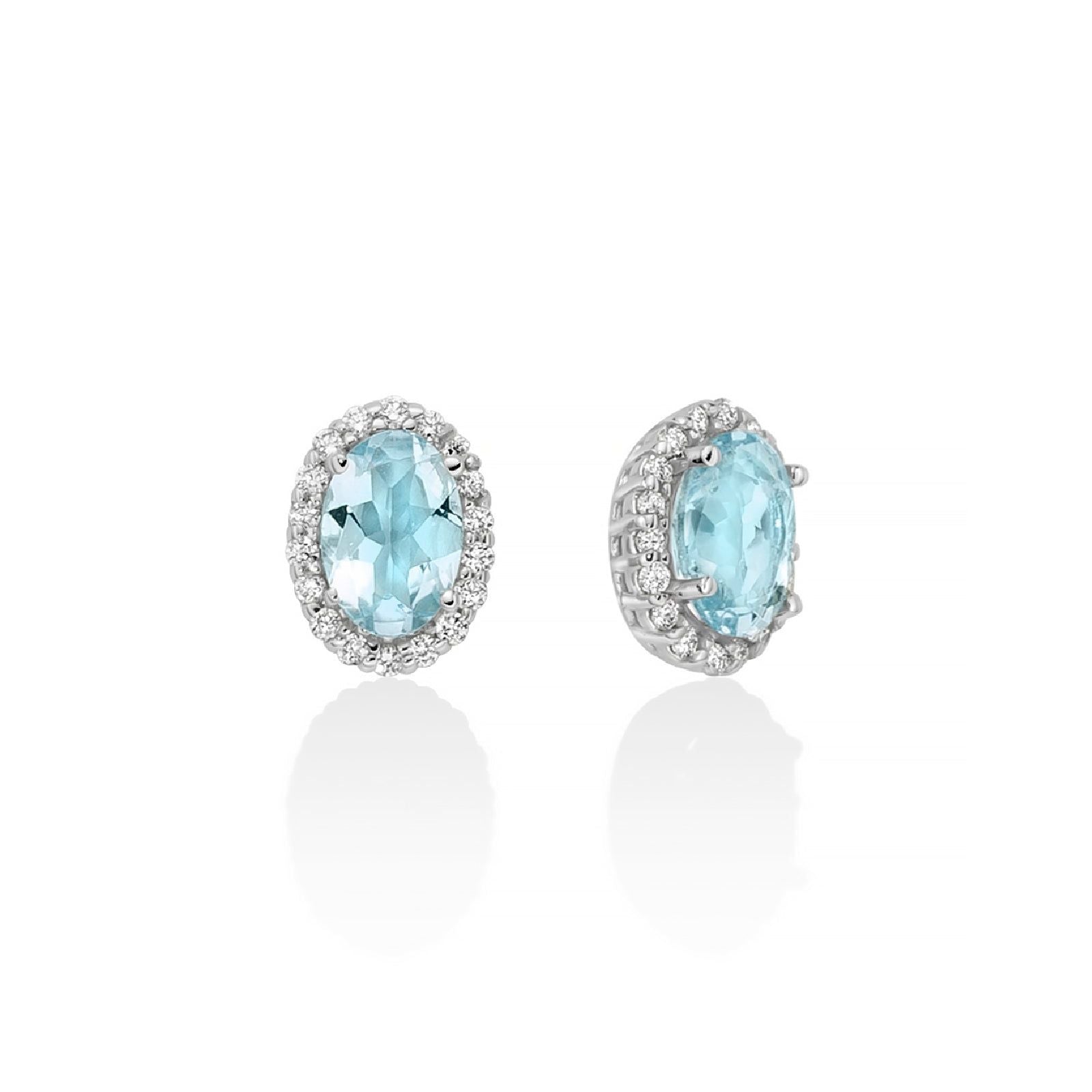 Orecchini donna Miluna oro bianco diamanti 0,144ct acquamarine 0,74ct ERD2841-1