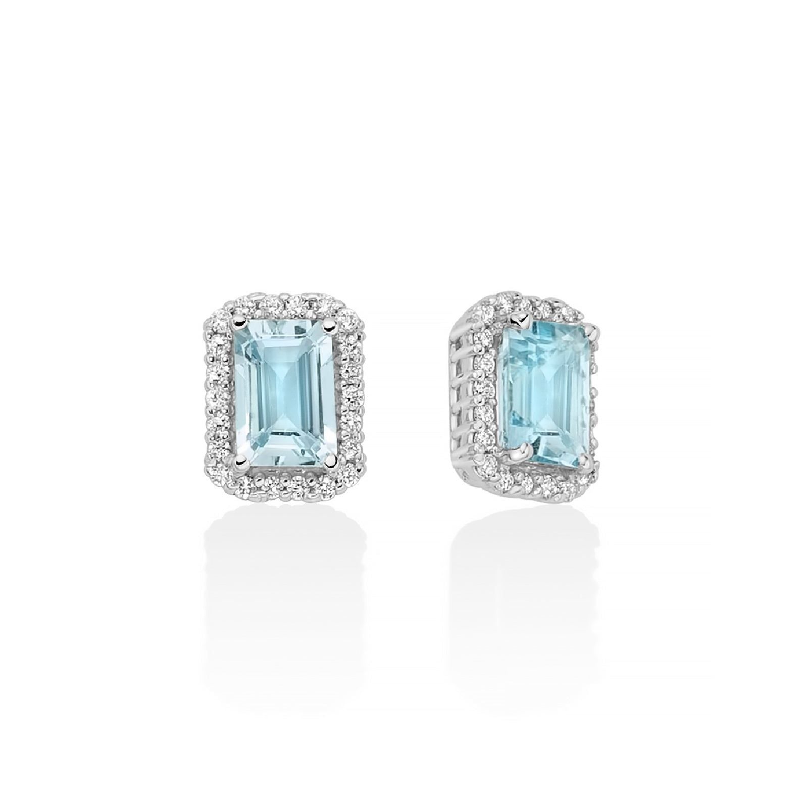 Orecchini donna Miluna oro bianco diamanti 0,176ct acquamarine 1,06ct ERD2842-1