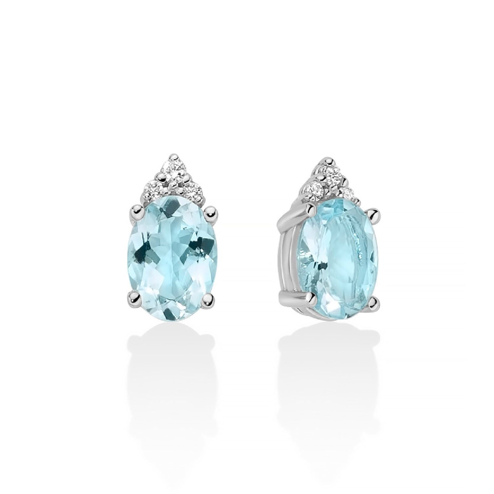 Orecchini donna Miluna oro bianco 6 diamanti 0,0486ct acquamarine 1,34ct ERD2845-1