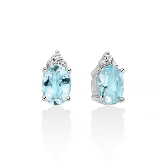 Orecchini donna Miluna oro bianco 6 diamanti 0,0486ct acquamarine 1,34ct ERD2845-1