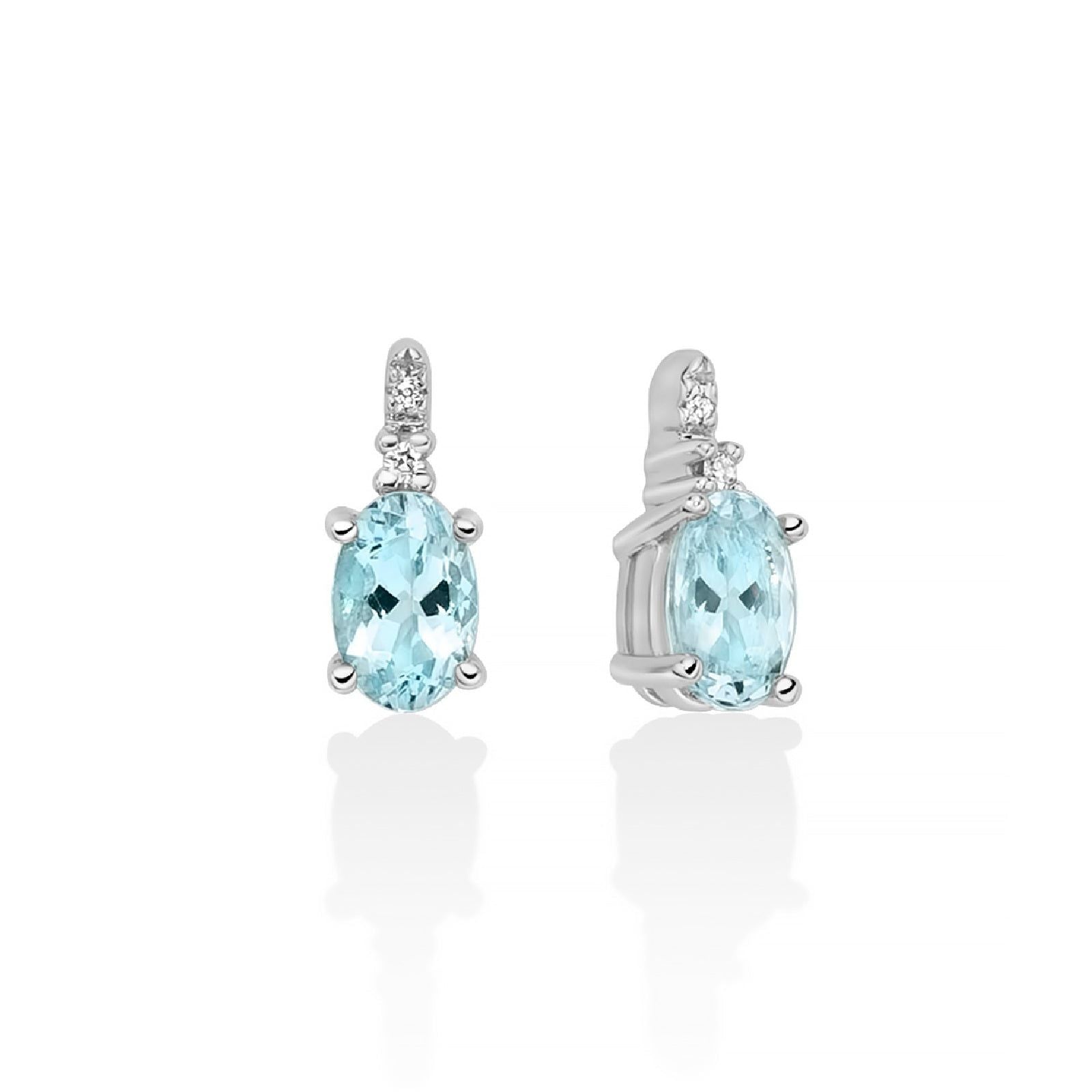Orecchini donna Miluna oro bianco diamanti 0,0168ct e acquamarine 0,74ct ERD2850-1
