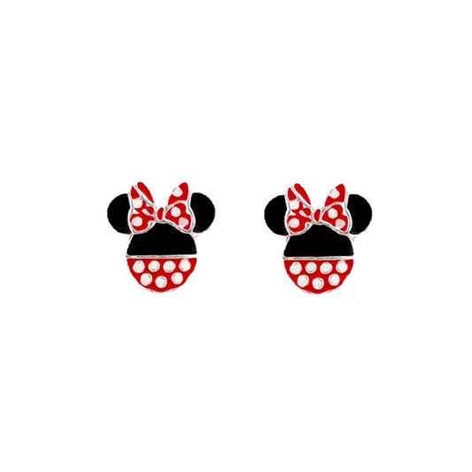 Orecchini lobo donna bambina Disney Preziosi Minnie argento Topolina rosso nero ES00084SL-CS-1
