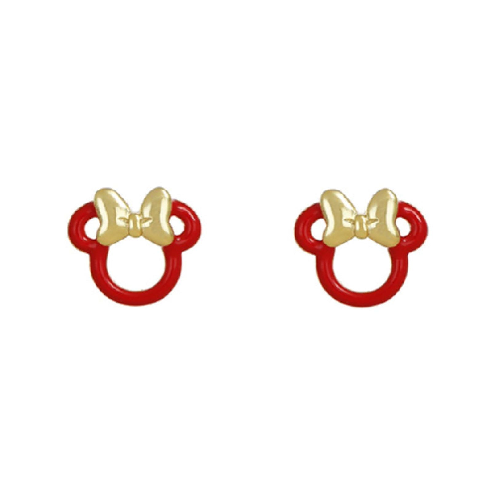 Orecchini lobo donna bambina Disney Preziosi Minnie argento oro Topolina rosso ES00091YNRL-CS-1
