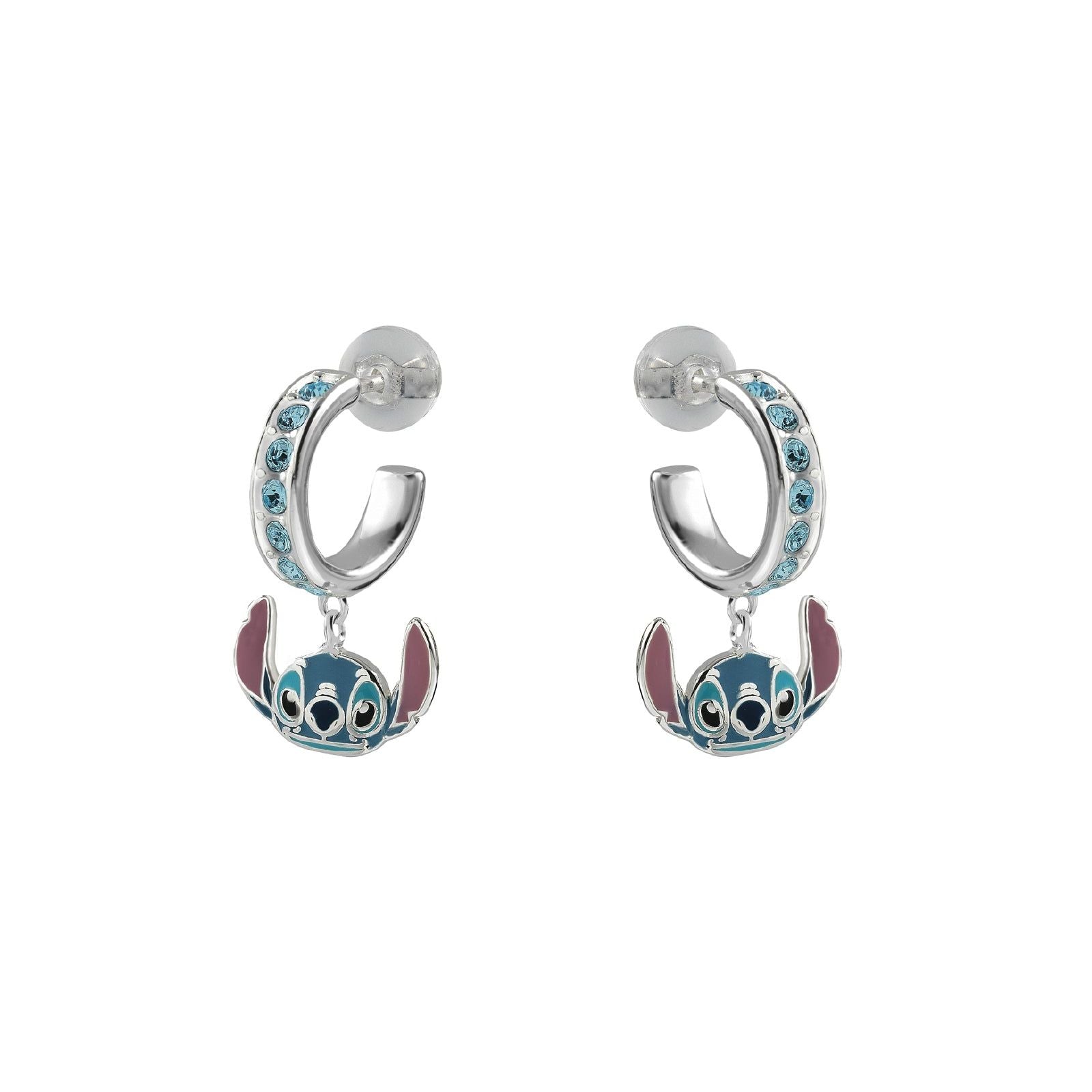 Orecchini cerchio Disney Stitch bambina argento con pendente Stitch e zirconi ES00099SRQL-CS-1