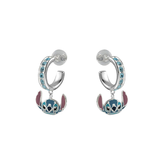 Orecchini cerchio Disney Stitch bambina argento con pendente Stitch e zirconi ES00099SRQL-CS-1