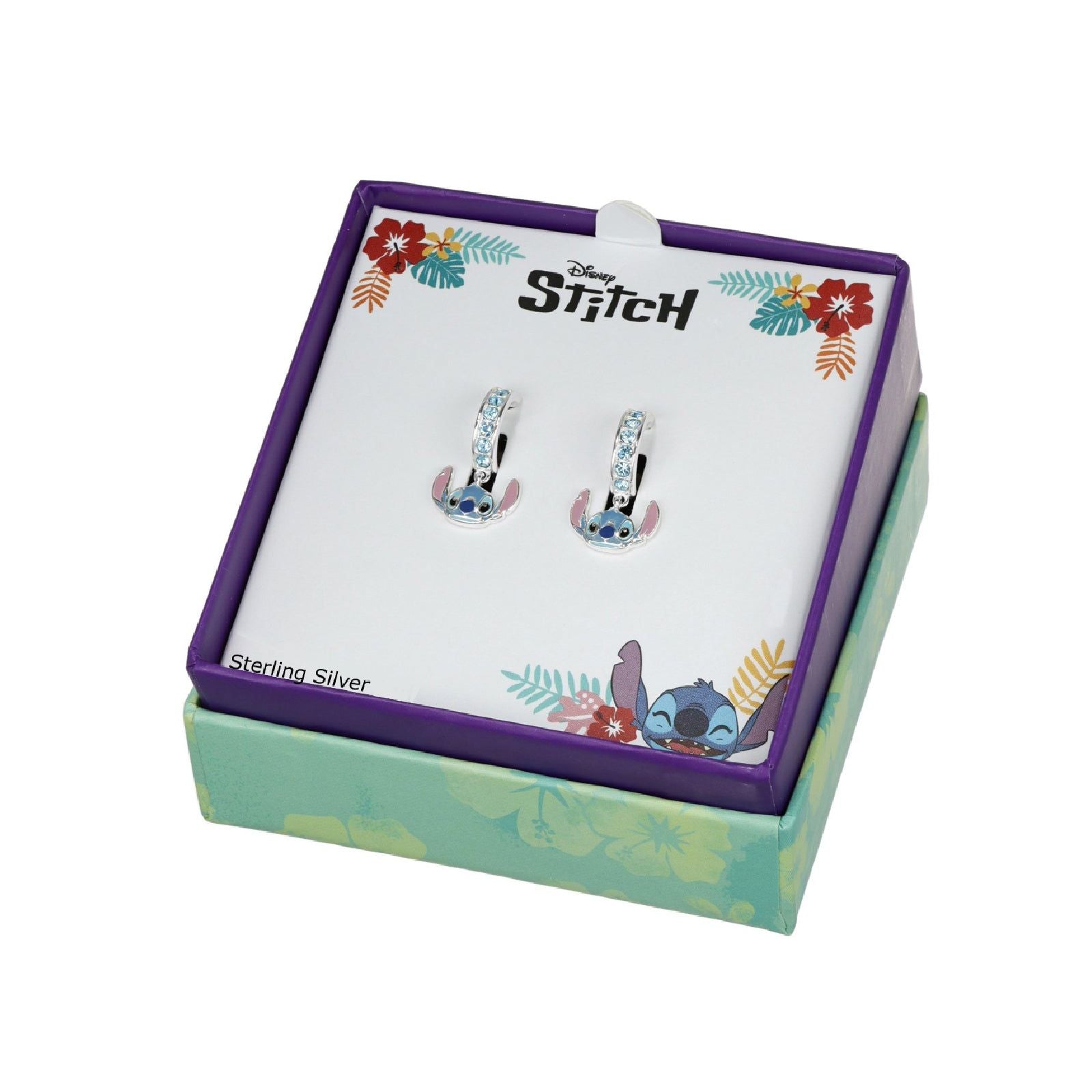 Orecchini cerchio Disney Stitch bambina argento con pendente Stitch e zirconi ES00099SRQL-CS-3