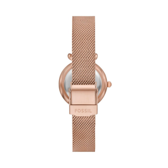 Cofanetto donna Fossil Carlie orologio solo tempo e collana con cuore acciaio rosé ES5314SET-4