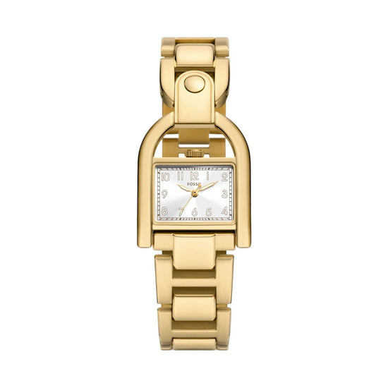 Orologio solo tempo Fossil Harwell da donna in acciaio oro con cassa a D 28mm ES5327-1