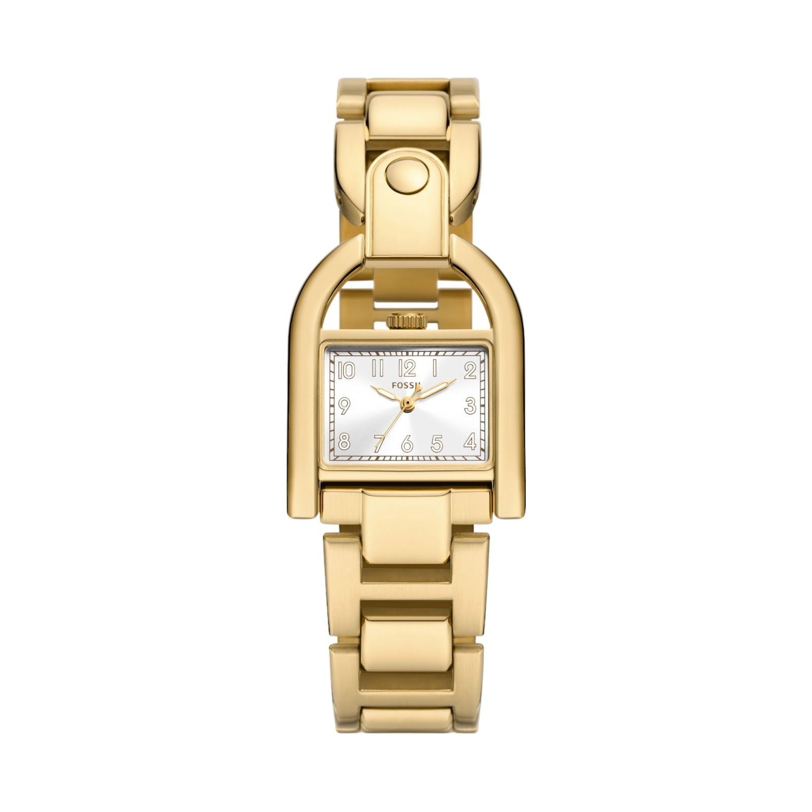 Orologio solo tempo Fossil Harwell da donna in acciaio oro con cassa a D 28mm ES5327-1