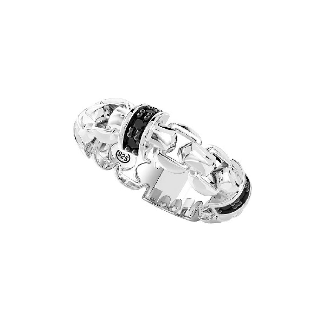 Anello da uomo a fascia in argento della collezione Zancan Cosmopolitan ESA074-N