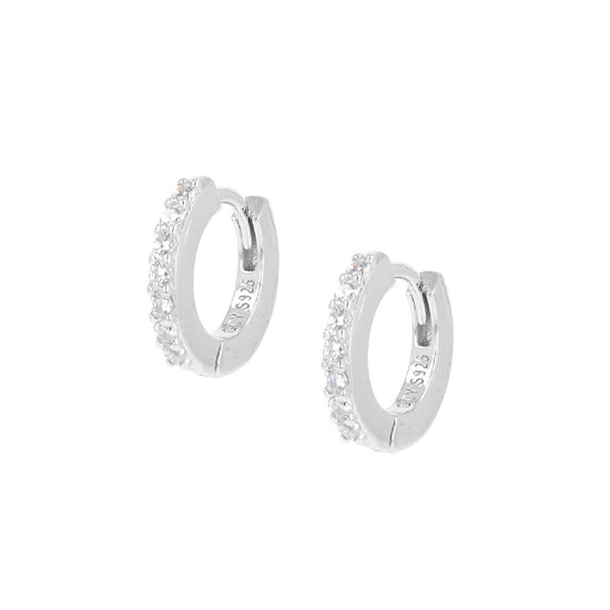 Orecchini cerchio donna Amen Tennis argento zirconi bianchi ET1BB-1