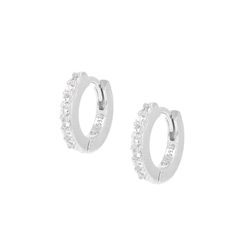 Orecchini cerchio donna Amen Tennis argento zirconi bianchi ET1BB-1