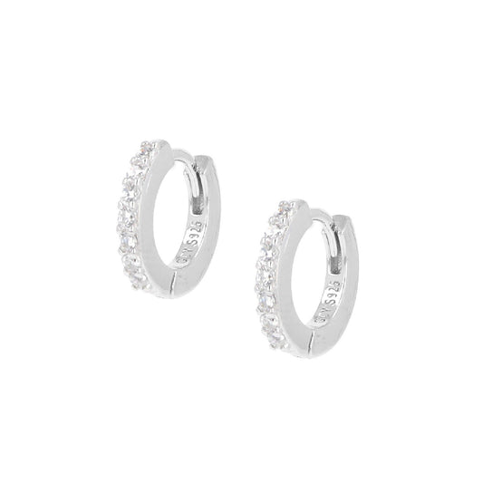 Orecchini cerchio donna Amen Tennis argento zirconi bianchi ET1BB-1