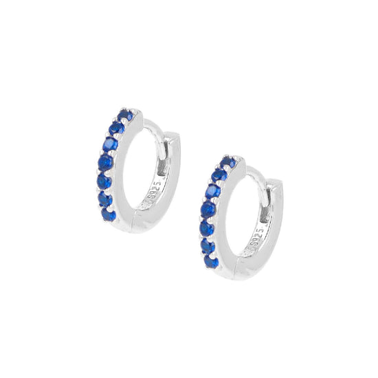 Orecchini cerchio donna Amen Tennis argento zirconi blu ET1BBL-1