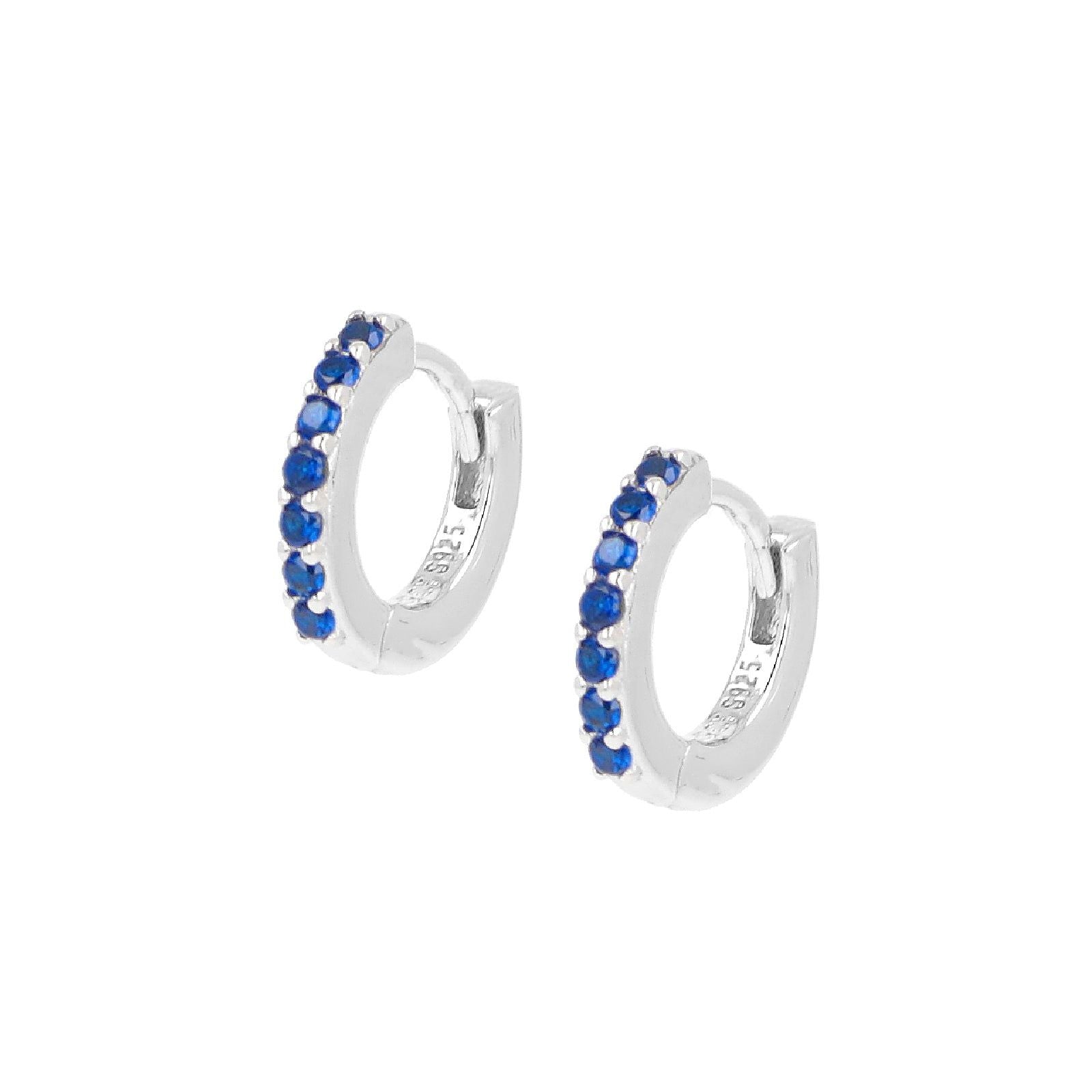 Orecchini cerchio donna Amen Tennis argento zirconi blu ET1BBL-1