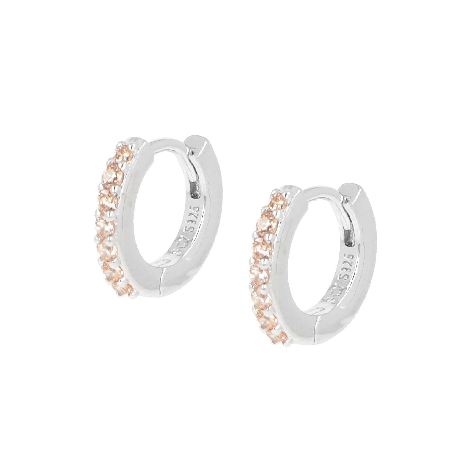 Orecchini cerchio donna Amen Tennis argento zirconi champagne ET1BCH-1