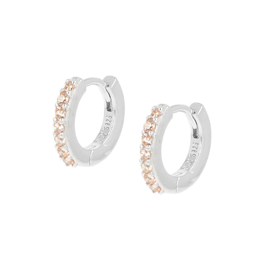 Orecchini cerchio donna Amen Tennis argento zirconi champagne ET1BCH-1