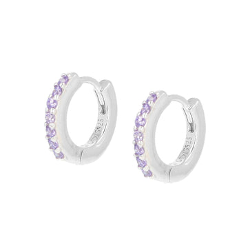 Orecchini cerchio donna Amen Tennis argento zirconi lilla ET1BLI-1