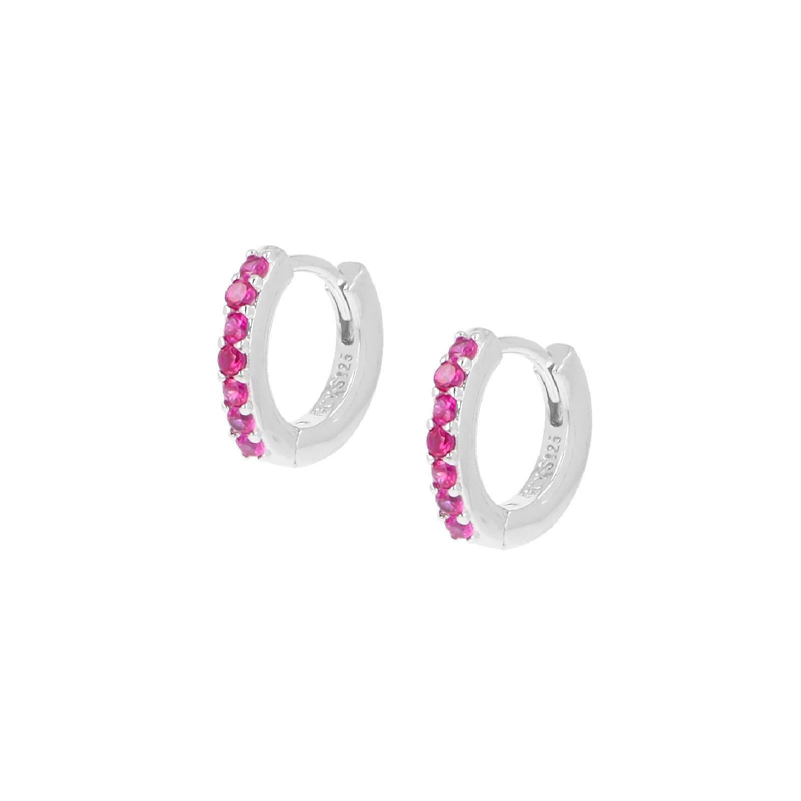 Orecchini cerchio donna Amen Tennis argento zirconi fucsia ET1BR-1