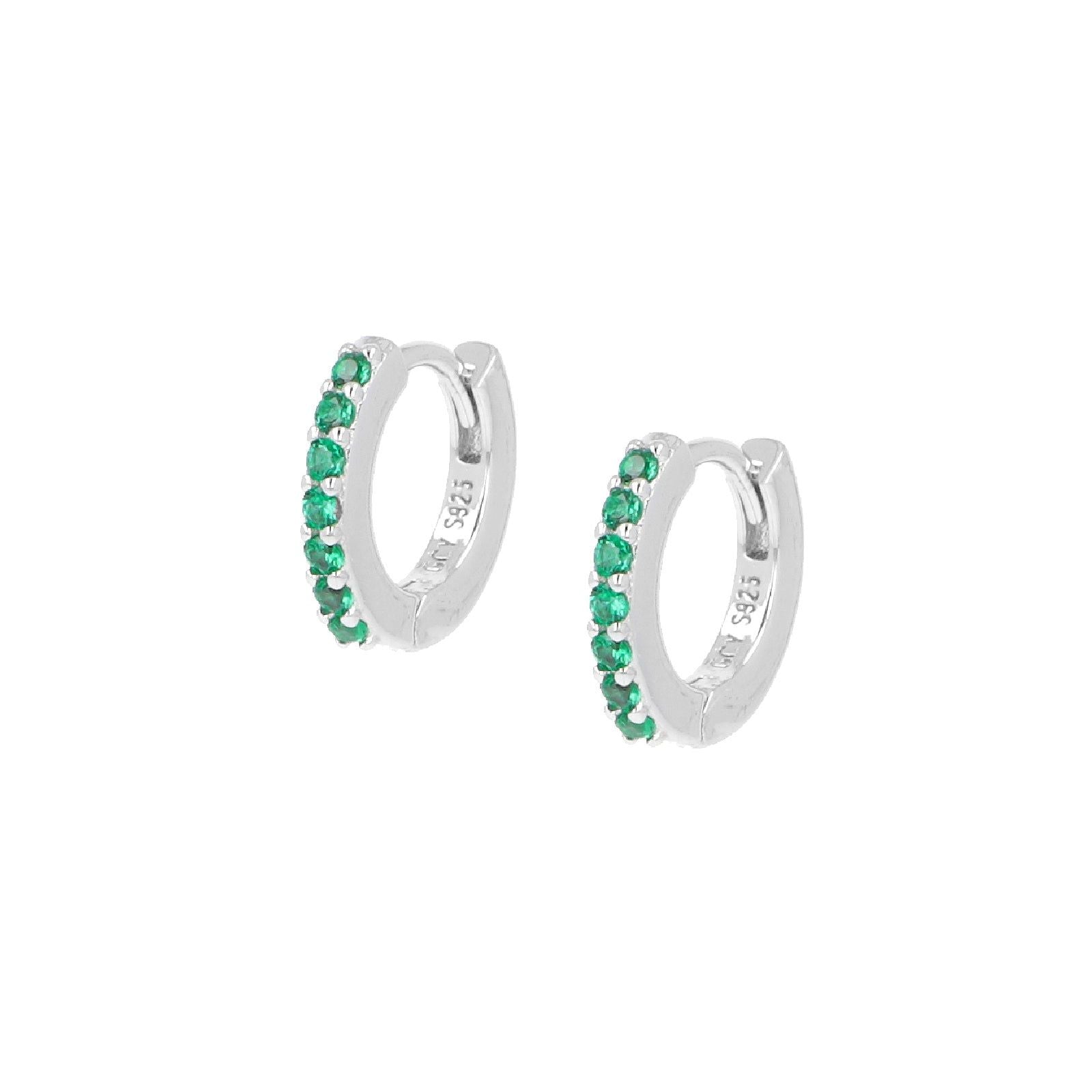 Orecchini cerchio donna Amen Tennis argento zirconi verdi ET1BVE-1