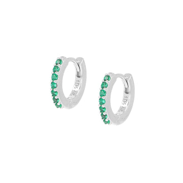 Orecchini cerchio donna Amen Tennis argento zirconi verdi ET1BVE-1
