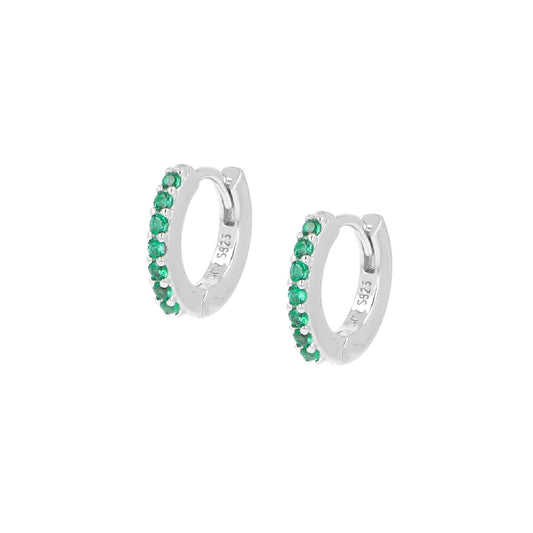 Orecchini cerchio donna Amen Tennis argento zirconi verdi ET1BVE-1