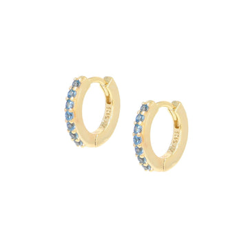 Orecchini cerchio donna Amen Tennis argento dorato zirconi acqua marina ET1GAC-1