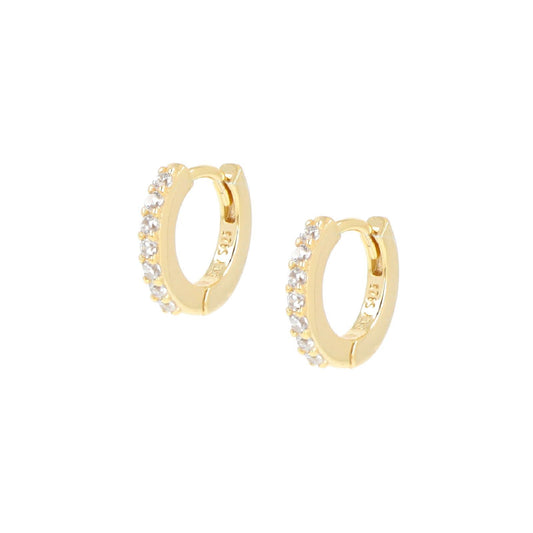 Orecchini cerchio donna Amen Tennis argento dorato zirconi bianchi ET1GB-1