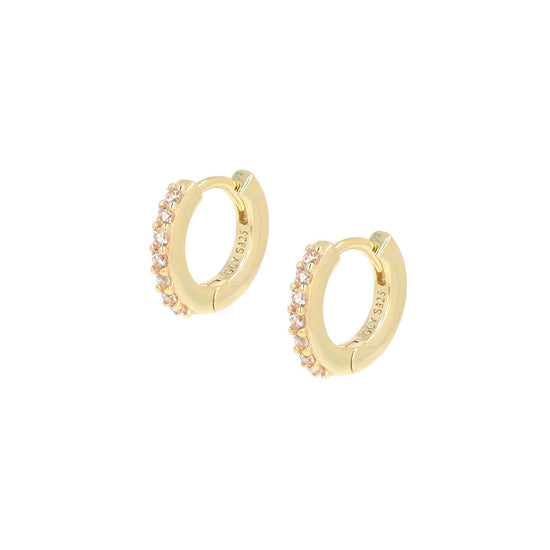 Orecchini cerchio donna Amen Tennis argento dorato zirconi champagne ET1GCH-1