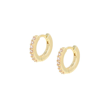 Orecchini cerchio donna Amen Tennis argento dorato zirconi champagne ET1GCH-1
