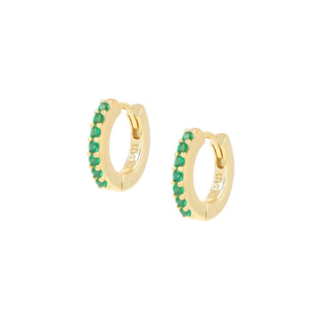 Orecchini cerchio donna Amen Tennis argento dorato zirconi verdi ET1GVE-1