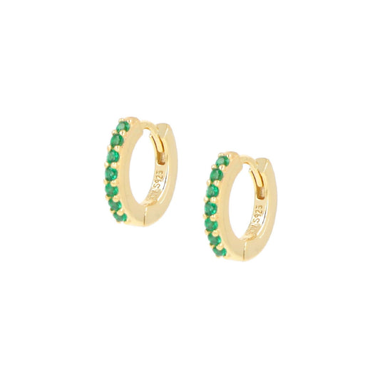 Orecchini cerchio donna Amen Tennis argento dorato zirconi verdi ET1GVE-1